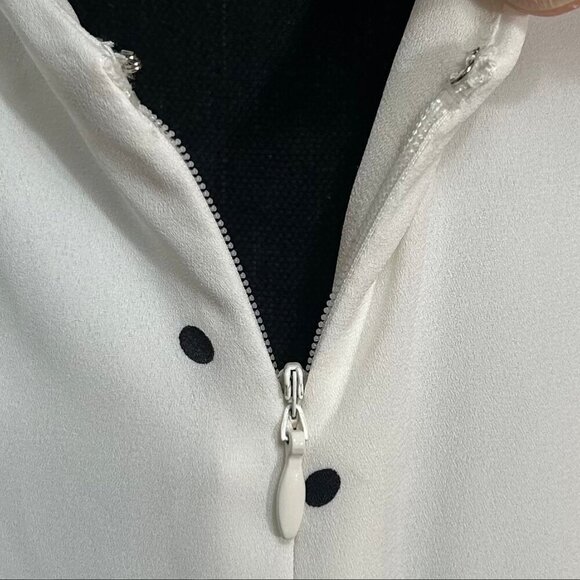 Loft White Polka Dot Midi Pleated Adjustable Strap Plus Size 24 - Picture 10 of 11